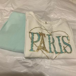 EUC Janie and Jack Long Sleeve Shirt and Ribbed Legging Set